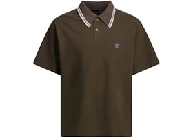 Needles Polo Buttons and Logo Shirt Brown