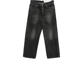 Neighborhood Washed Denim DP Wide Pant Black - vue 360