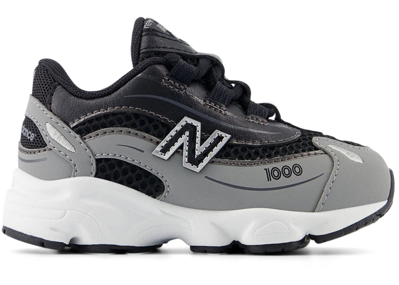New Balance 1000 Bungee Lace Slate Grey Black (TD) - vue secondaire A