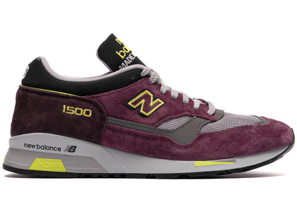 New Balance 1500 MiUK Plum Wine Neon Yellow - authentic New Balance sneakers