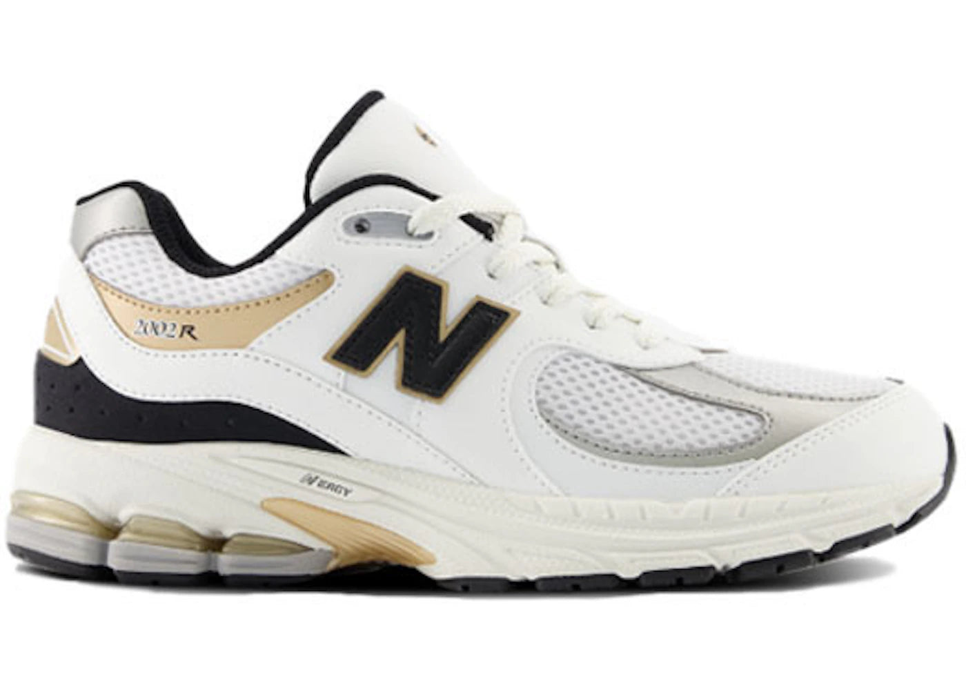 New Balance 2002R White Black Gold (GS) - vue 360