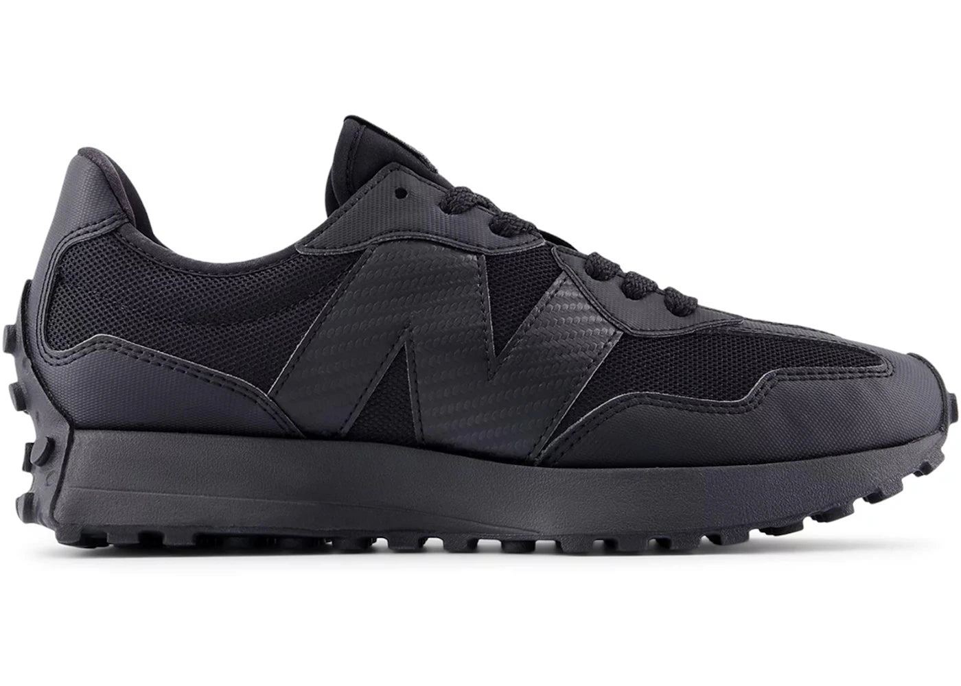 New Balance 327 Black Carbon Fiber Logo - vue 360