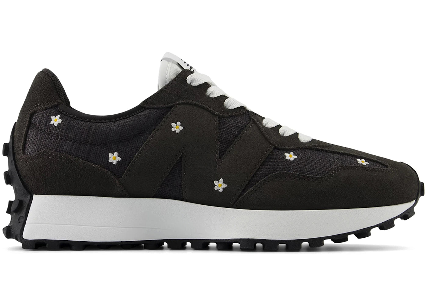 New Balance 327 Black Cement Floral Embroidery (Women's) - vue 360
