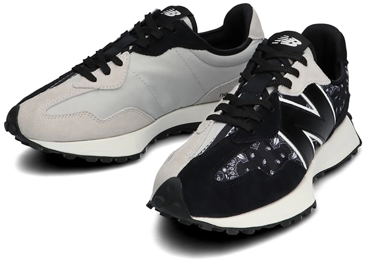 New Balance 327 Black White Paisley - vue secondaire B
