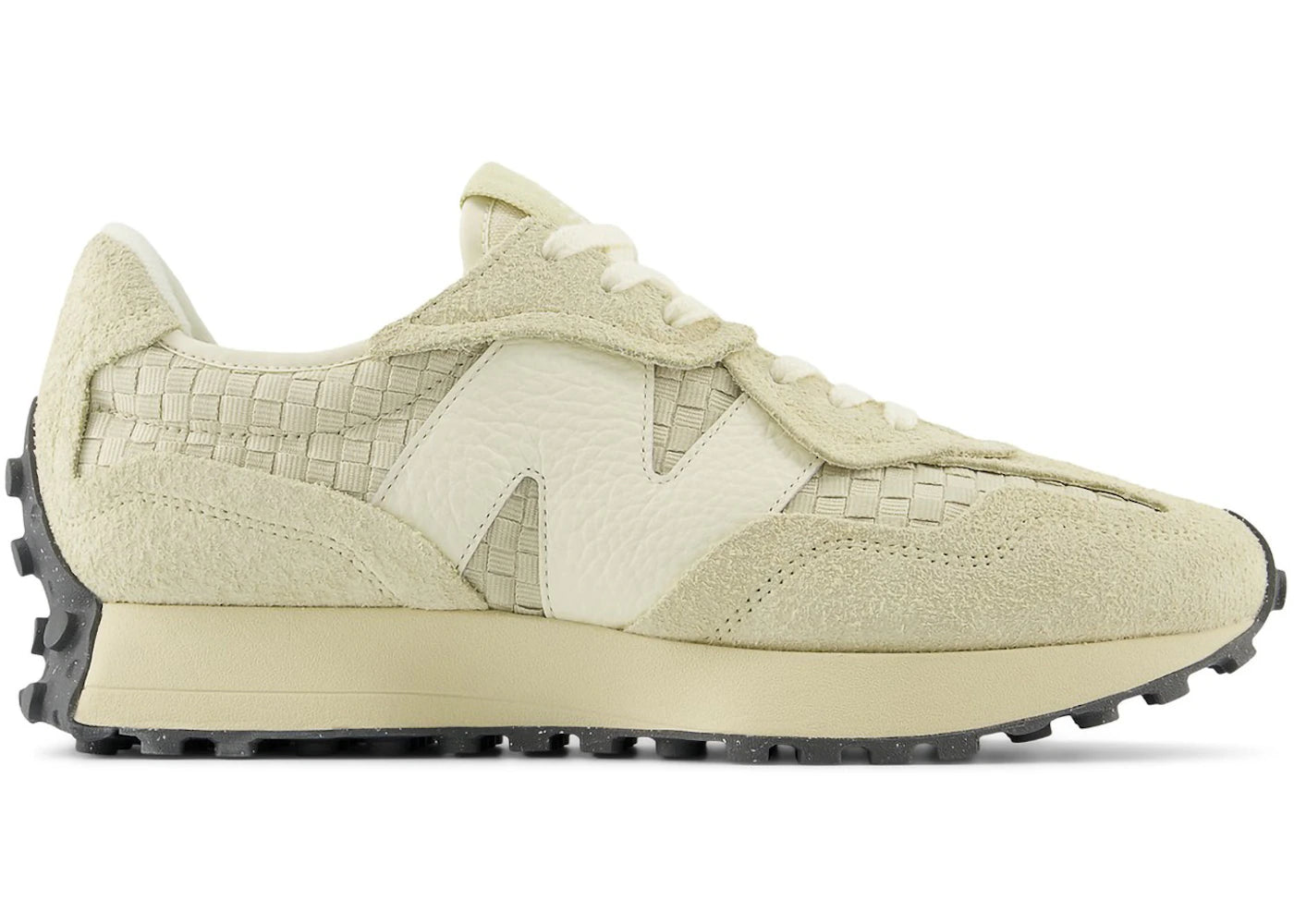 New Balance 327 Woven Pale Moss Sandstone - vue 360