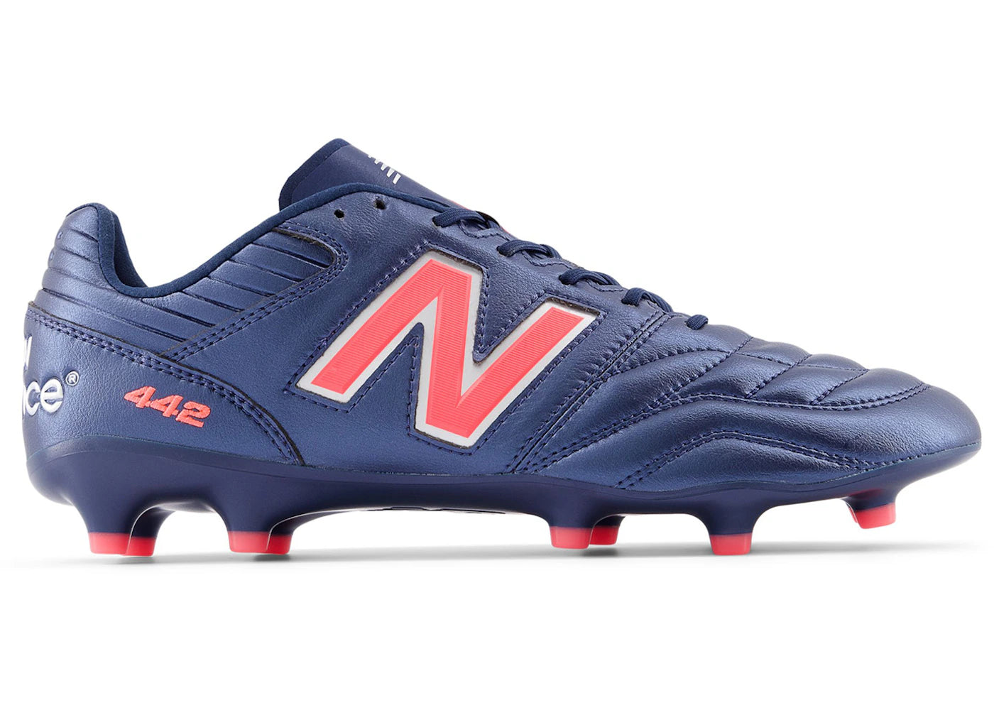 New Balance 442 Pro FG v2 Navy Silver Energy Red - vue 360