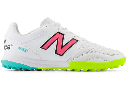New Balance 442 Pro TF v2 White Hi-Lite Neon Pink - sneakers view 2