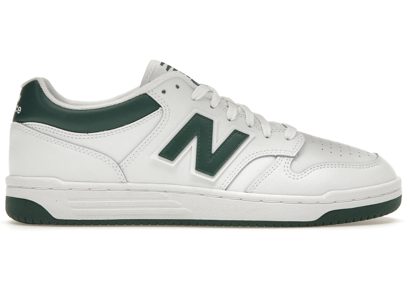 New Balance 480 White Nightwatch Green sneakers - authentic New Balance shoes