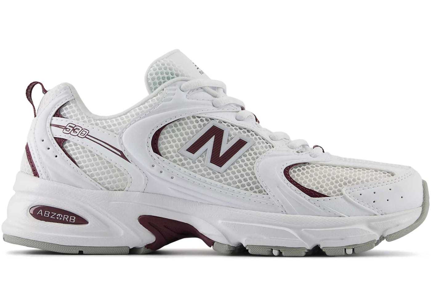 New Balance 530 White Dark Ice Wine - vue 360