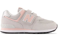 New Balance 574 Core Hook and Loop Rain Cloud Pink Haze (PS)