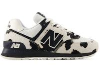 New Balance 574 Cow Print Black Linen (Women's)