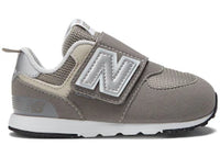 New Balance 574 Hook and Loop Rain Cloud Silver Metallic (TD)