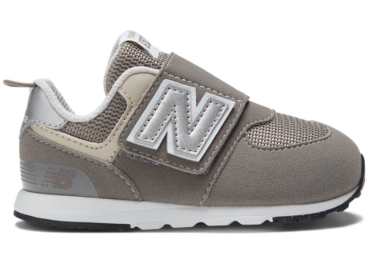 New Balance 574 Hook and Loop Rain Cloud Silver Metallic (TD) - vue secondaire A