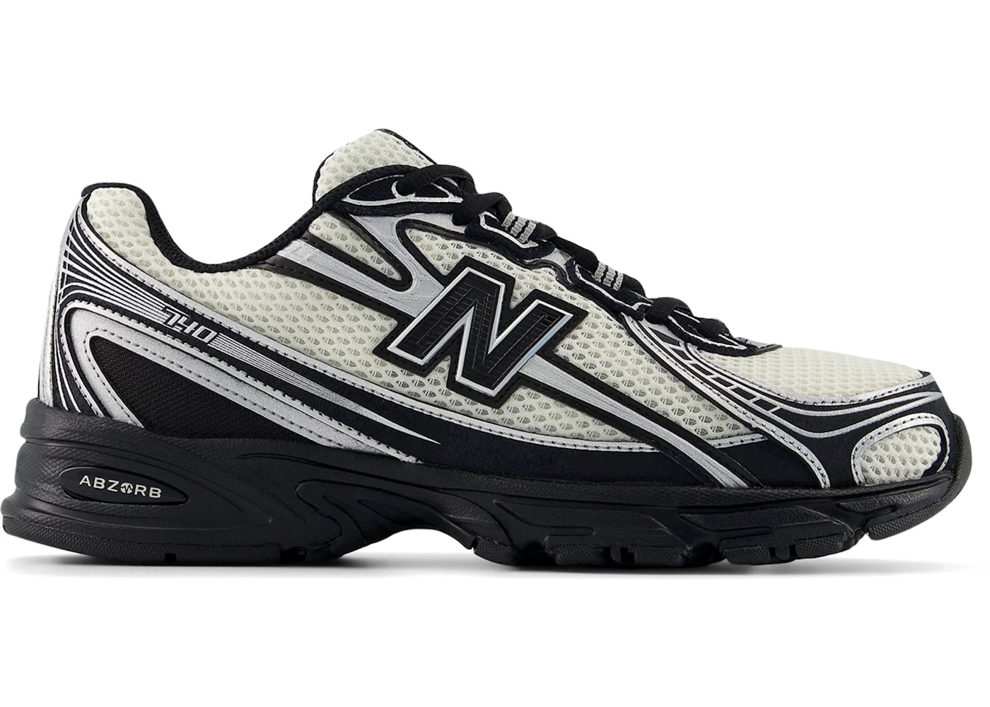 New Balance 740 Black Angora Silver Metallic - vue 360
