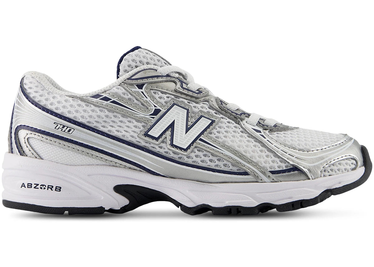 New Balance 740 Bungee Lace White Metallic Silver Navy (PS) - vue secondaire A
