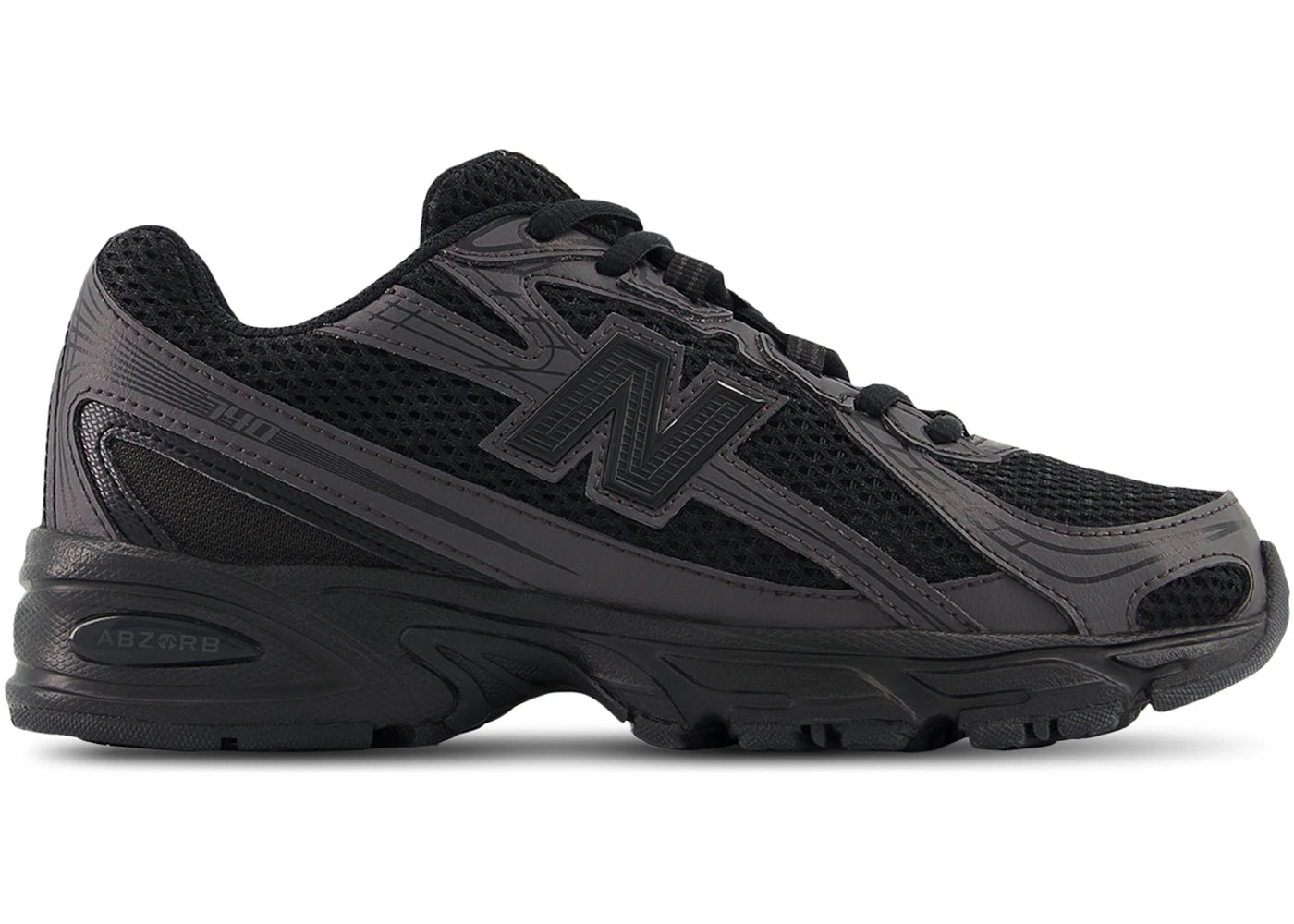 New Balance 740 Triple Black (GS) - vue 360