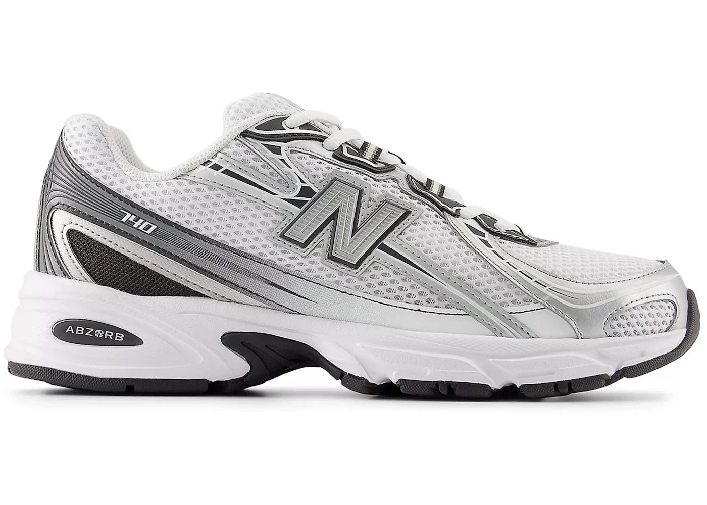 New Balance 740 White Metallic Silver Black - vue 360