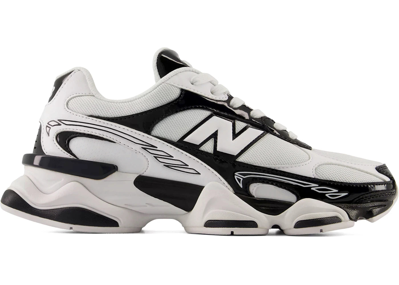 New Balance 9060R Black White - vue 360