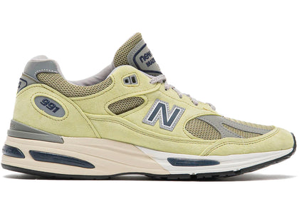 New Balance 991v2 MiUK Summer Brights Green Banana - authentic New Balance sneakers