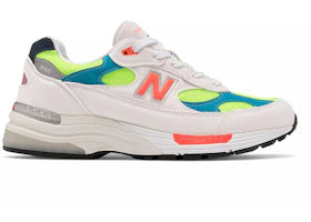 New Balance 992 White Neon Cyan - vue 360