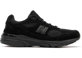 New Balance 993 MiUSA Triple Black Suede - vue 360