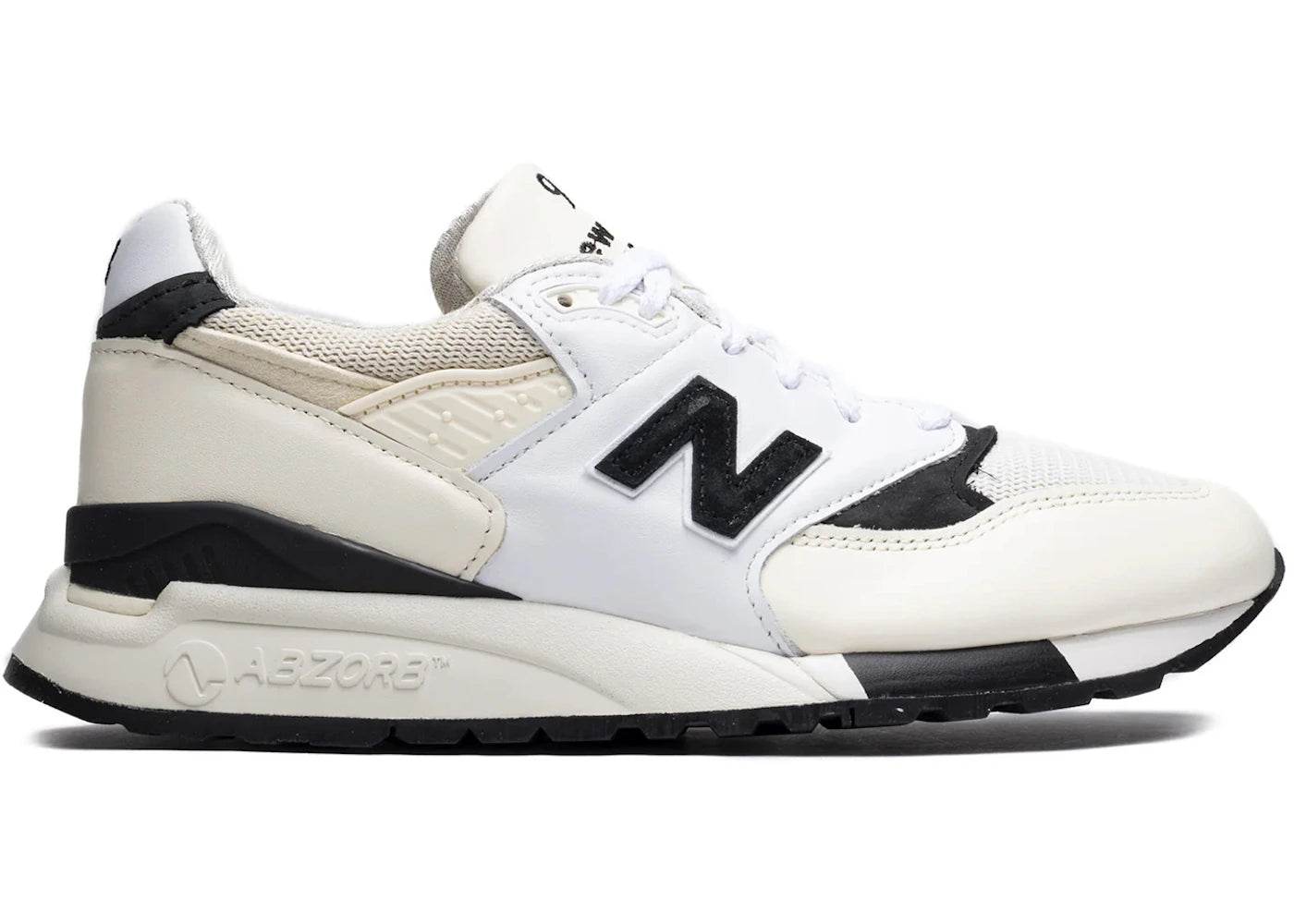 New Balance 998 Made in USA White Black - vue 360