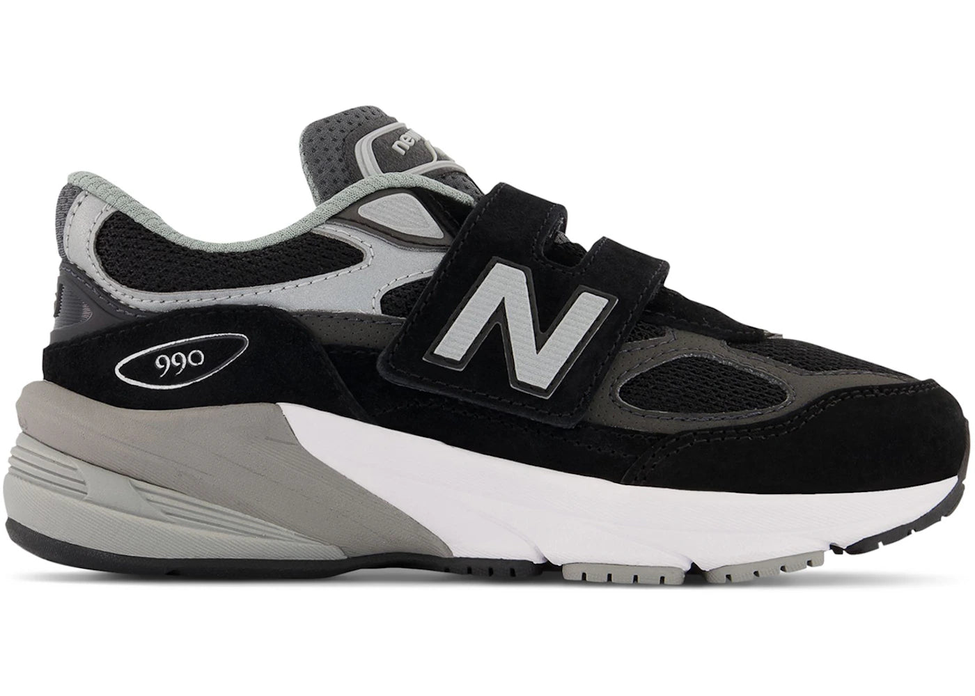 New Balance FuelCell 990v6 Hook and Loop Black Silver (PS) - vue 360