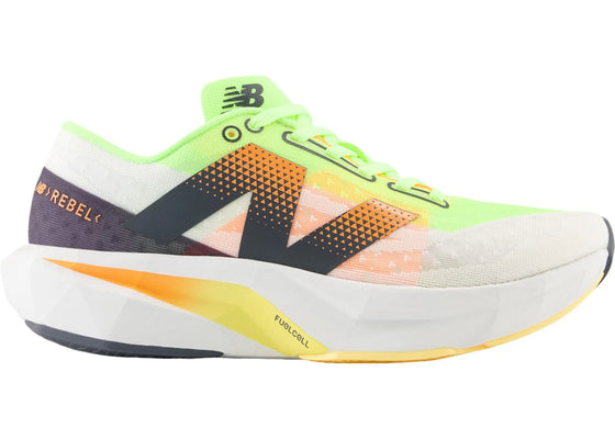 New Balance FuelCell Rebel v4 Bleached Lime Glo Hot Mango sneakers - authentic New Balance shoes