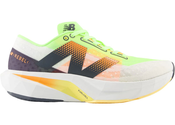 New Balance FuelCell Rebel v4 Bleached Lime Glo Hot Mango sneakers - authentic New Balance shoes