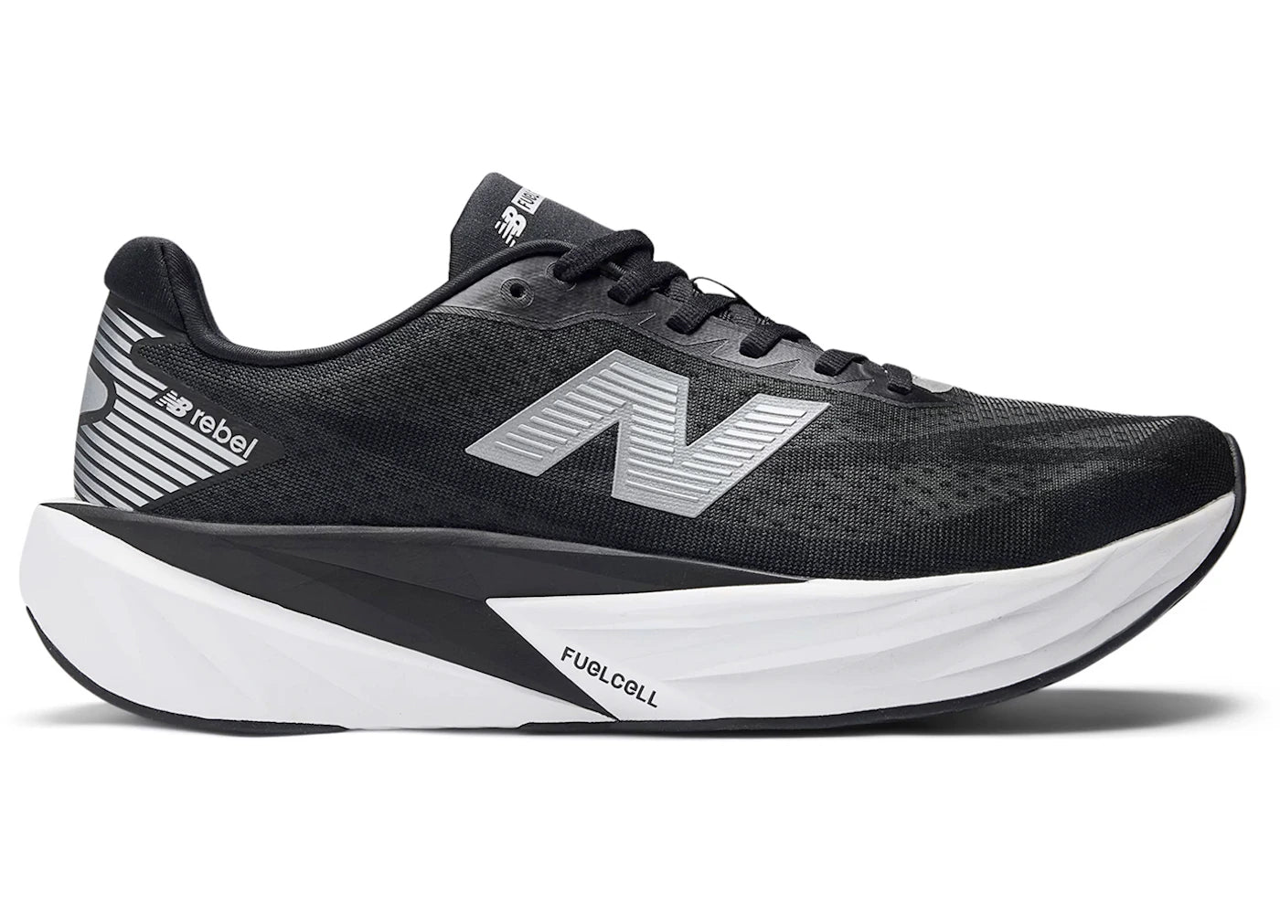 New Balance FuelCell Rebel v5 Black Silver White - vue 360