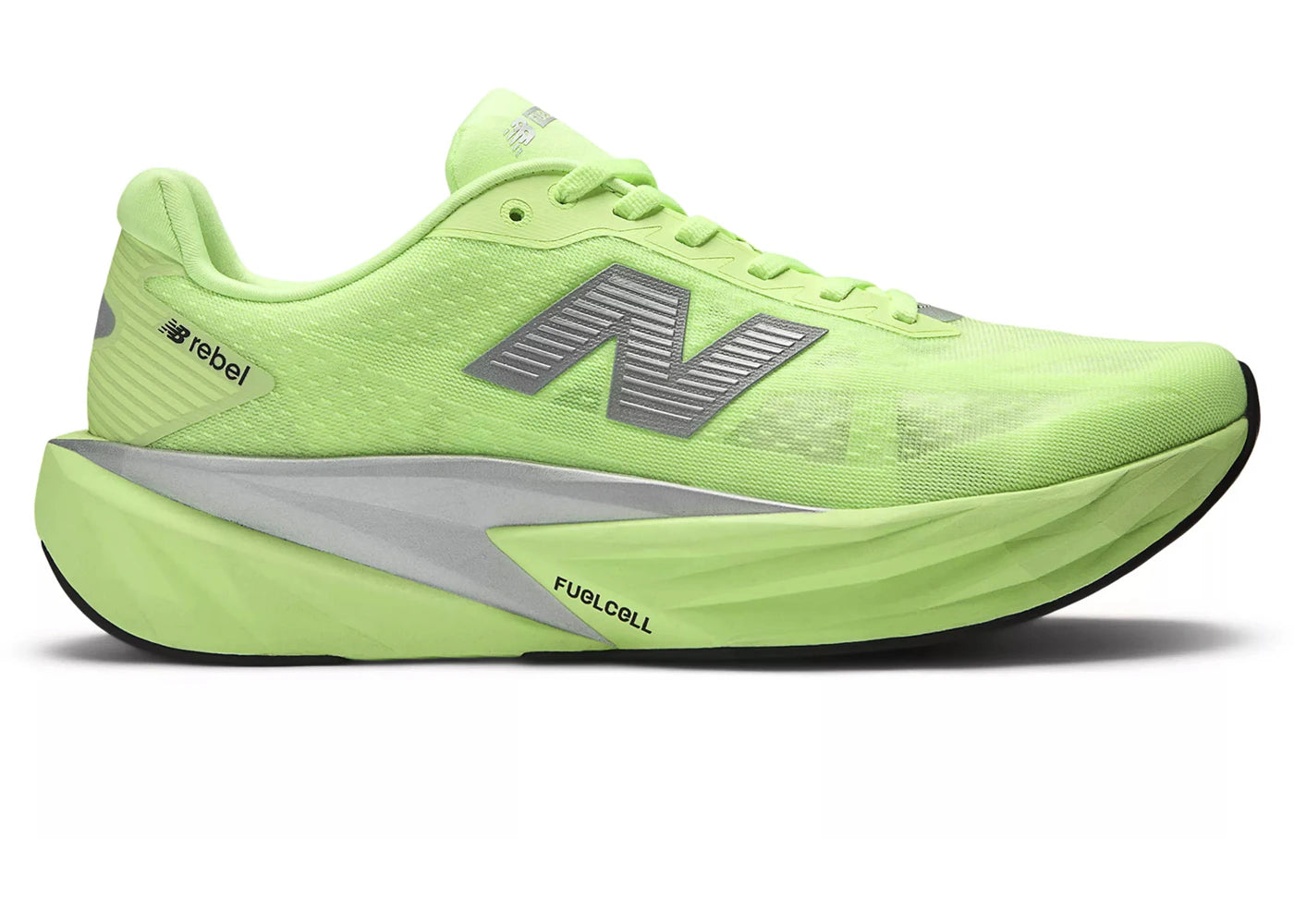 New Balance FuelCell Rebel v5 Mint Flash Lab Green Silver - vue 360
