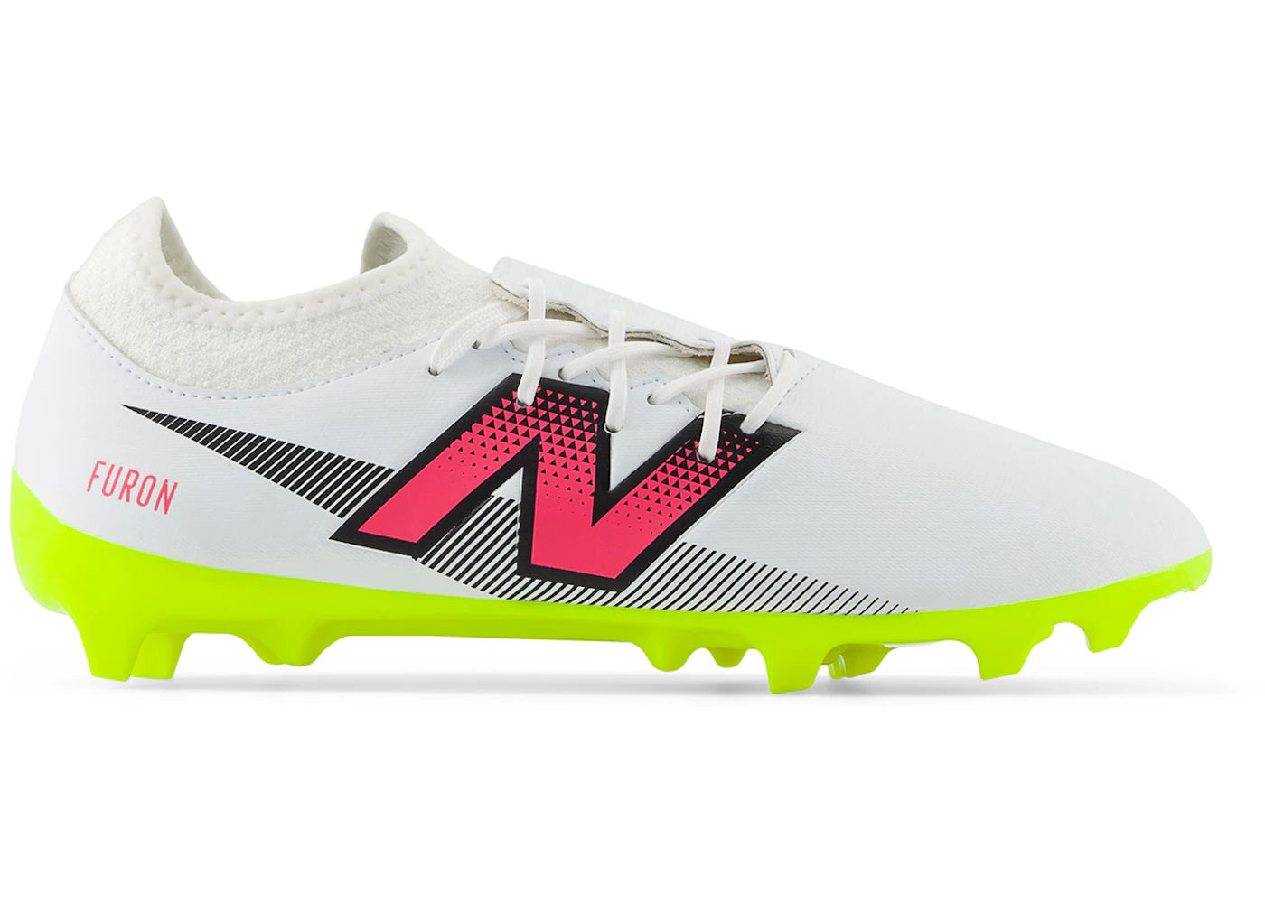 New Balance Furon Dispatch FG V7 White Hi-Lite Neon Pink - vue 360