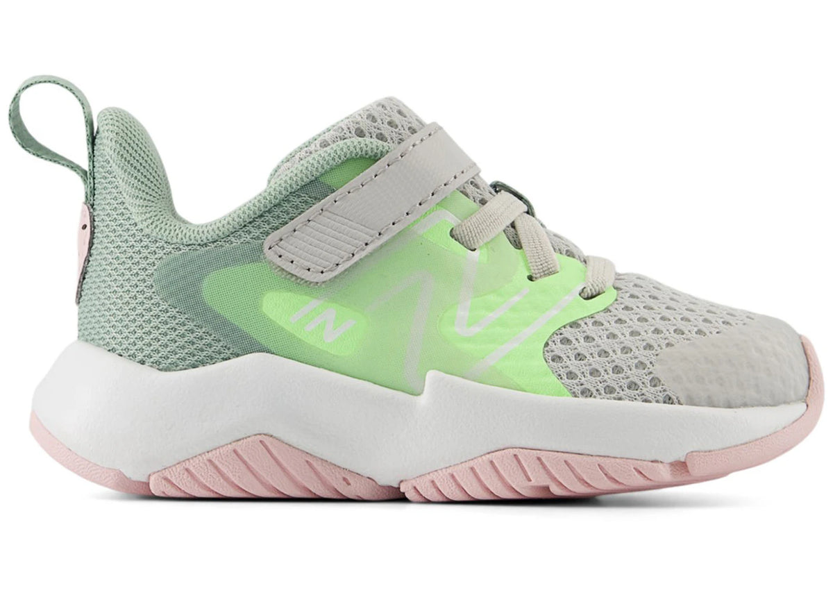 New Balance Rave Run v2 Bungee Lace Grey Matter Mint Flash Mosaic Green (TD) - vue secondaire A