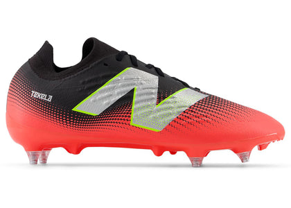 New Balance Tekela Magia V4+ Low Laced SG Black Energy Red Metallic Silver - sneakers view 2