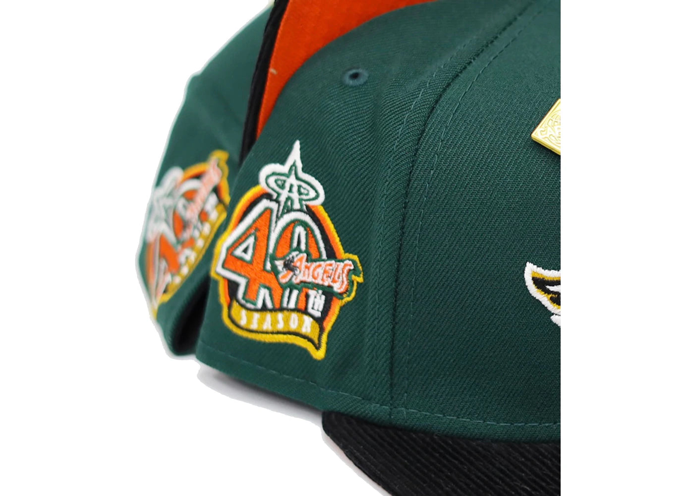 New Era Anaheim Angels Capsule Cordoroy Visor Pack 40th Season 59Fifty Fitted Hat Green/Orange - vue secondaire B