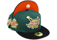 New Era Anaheim Angels Capsule Cordoroy Visor Pack 40th Season 59Fifty Fitted Hat Green/Orange