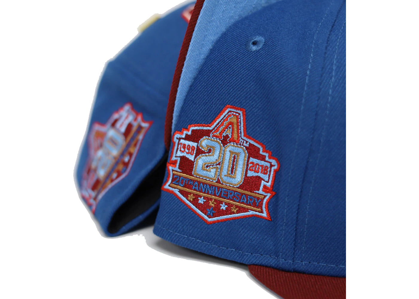 New Era Arizona Diamondbacks 20th Anniversary Patch Capsule Hats Exclusive 59Fifty Fitted Hat Blue/Blue - vue secondaire B