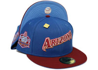 New Era Arizona Diamondbacks 20th Anniversary Patch Capsule Hats Exclusive 59Fifty Fitted Hat Blue/Blue