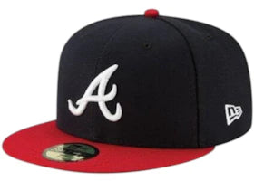 New Era Atlanta Braves Home Fitted Hat Black/Red - vue 360