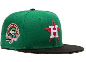 New Era Houston Astros Beer Pack 45th Anniversary Patch Hat Club Exclusive 59Fifty Fitted Hat Kelly Green/Black - vue 360