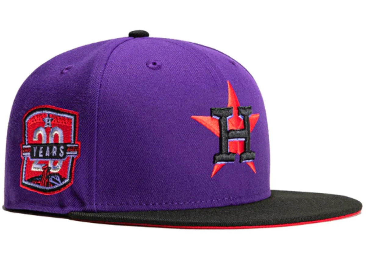 New Era Houston Astros T-Dot 20th Anniversary Patch Hat Club Exclusive 59Fifty Fitted Hat Purple/Black - vue secondaire A