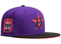 New Era Houston Astros T-Dot 20th Anniversary Patch Hat Club Exclusive 59Fifty Fitted Hat Purple/Black