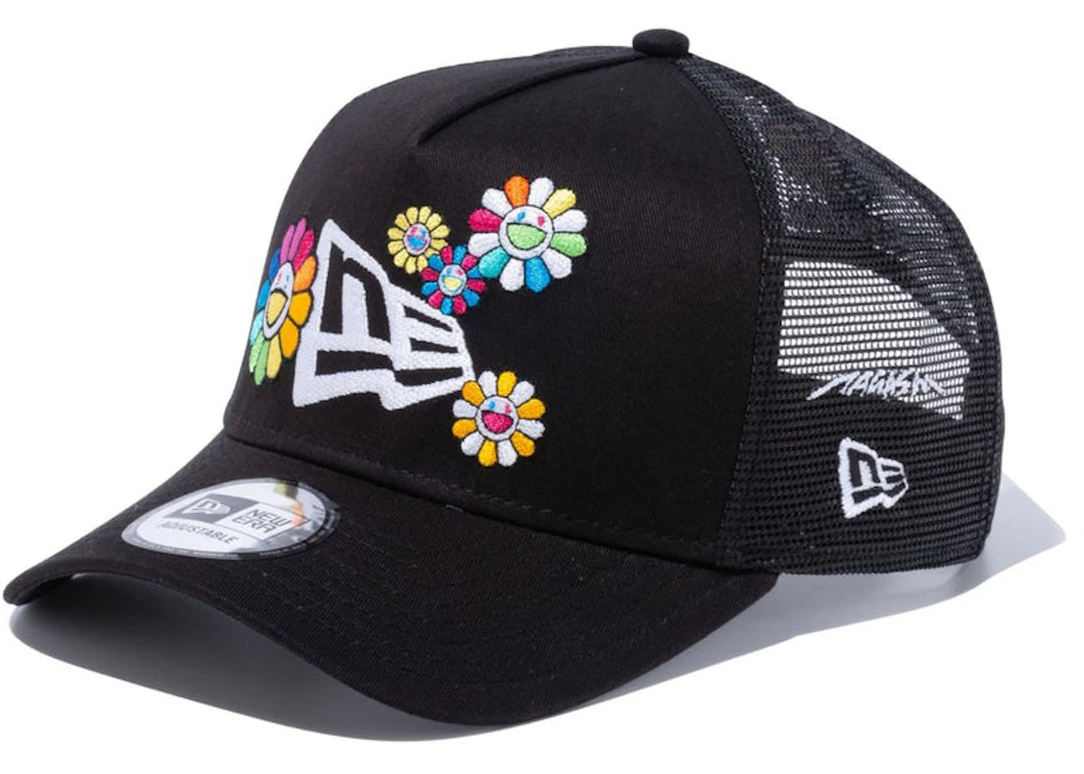 New Era x Takashi Murakami A-Frame Trucker Flower Flag 9Forty Hat Black - vue 360
