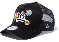 New Era x Takashi Murakami A-Frame Trucker Flower Flag 9Forty Hat Black