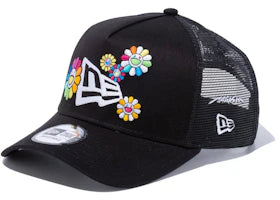 New Era x Takashi Murakami A-Frame Trucker Flower Flag 9Forty Hat Black - vue 360