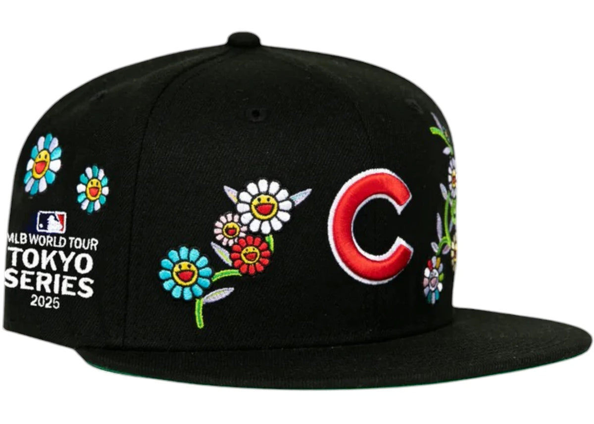 New Era x Takashi Murakami x MLB World Tour Tokyo Series 2025 New Era 59Fifty Cubs Fitted Hat Black - vue secondaire B