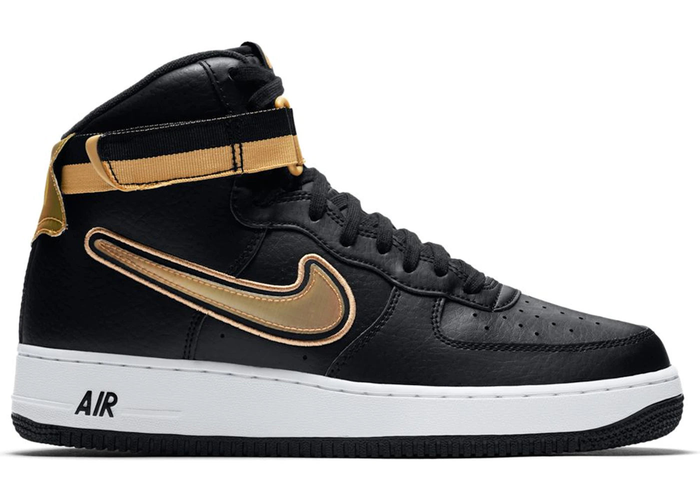 Nike Air Force 1 High NBA Black Metallic Gold - vue secondaire A