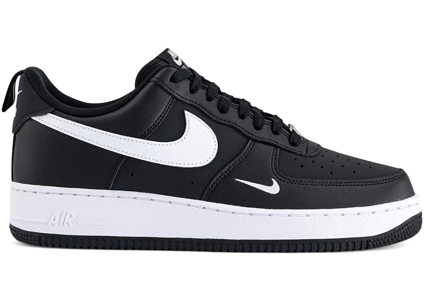 Nike Air Force 1 Low '07 LV8 Carbon Fiber Swoosh Black White - vue 360