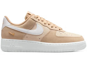 Nike Air Force 1 Low '07 SE Linen Sand Drift Metallic Gold Mini Swoosh (Women's) - authentic Nike sneakers