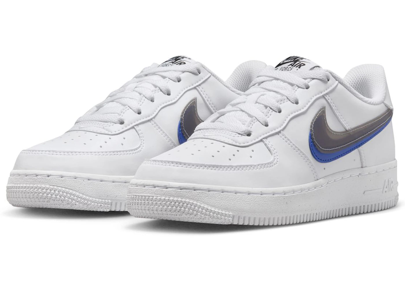 Nike Air Force 1 Low Impact Next Nature Double Swoosh White Black Blue (GS) - vue secondaire B